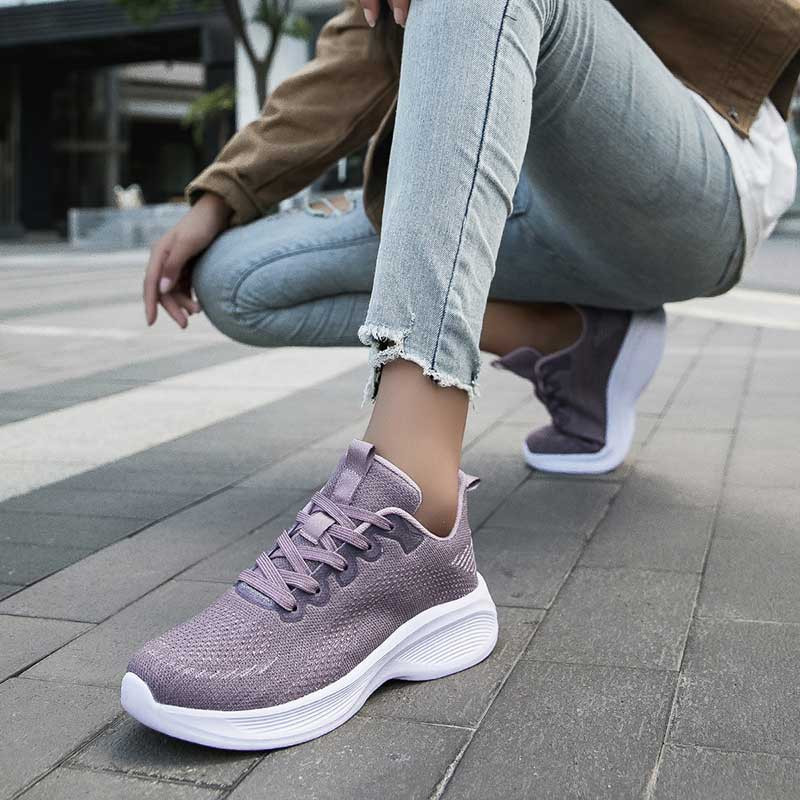 Women's purple flyknit stripe texture casual shoe sneaker 02